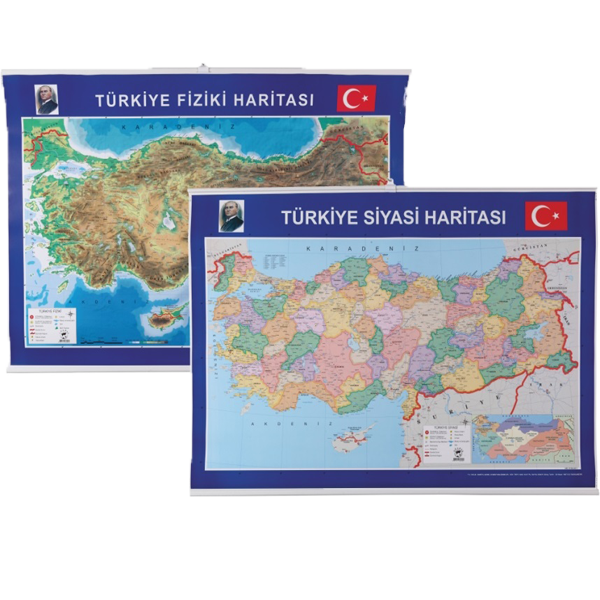 Gülpaş Harita Türkiye Siyasi-Fiziki Çıtalı 70x100 999