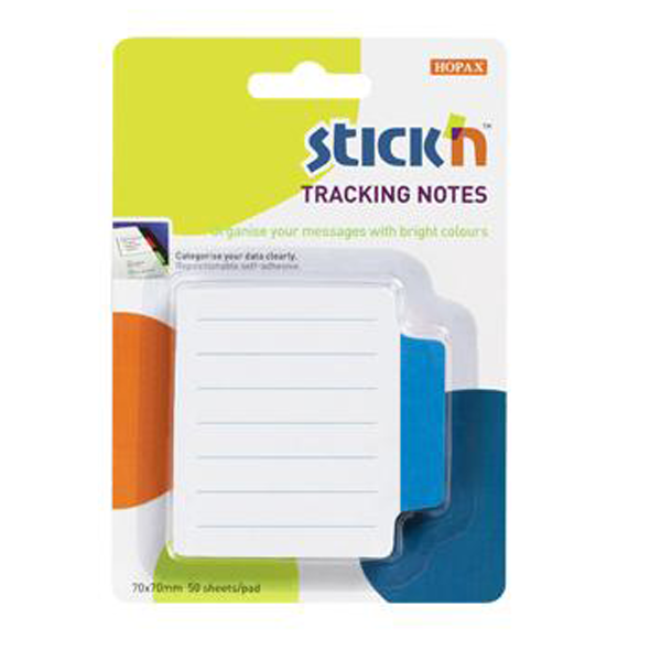 Hopax Stıckn Yapışkanlı Not Kağıdı Çizgili Sep.50 YP 70x70 Beyaz Mavi 21485