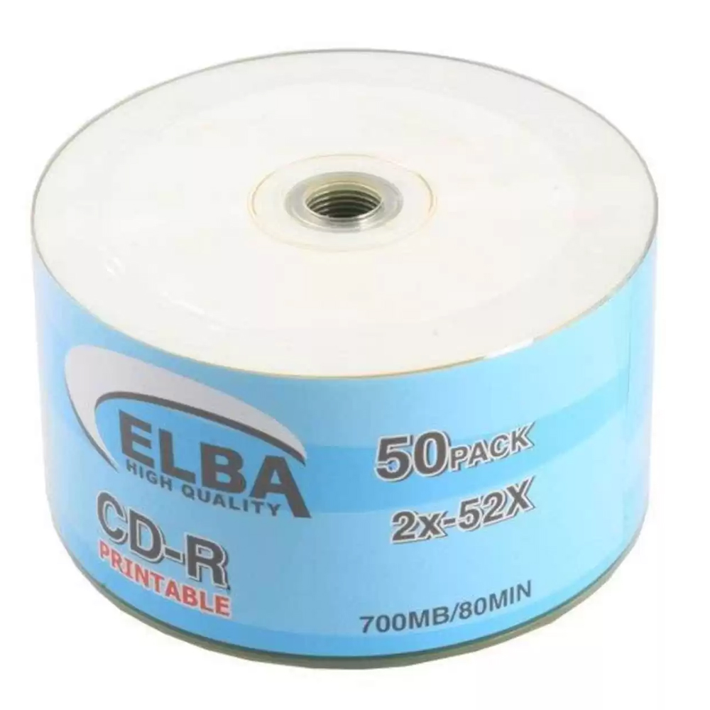 Elba CD R 80 DK / 700 MB 52x 2x 50 Lİ Printable