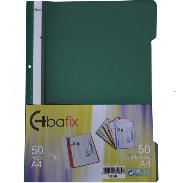 Bafix Telli Dosya Plastik XL Yeşil A4